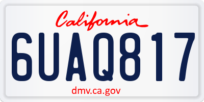 CA license plate 6UAQ817