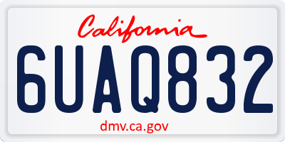 CA license plate 6UAQ832