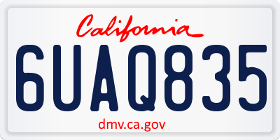 CA license plate 6UAQ835