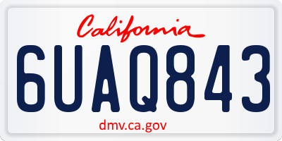 CA license plate 6UAQ843