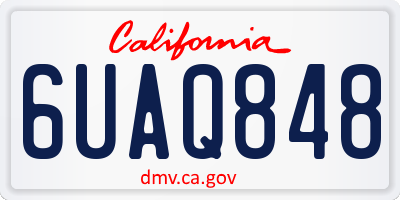 CA license plate 6UAQ848