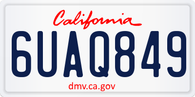 CA license plate 6UAQ849