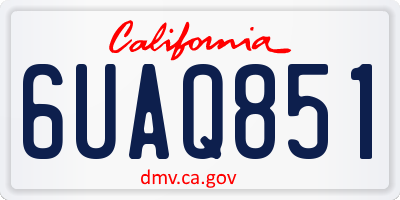 CA license plate 6UAQ851