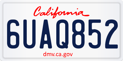 CA license plate 6UAQ852