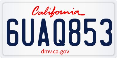 CA license plate 6UAQ853