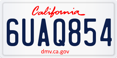 CA license plate 6UAQ854