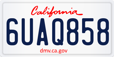 CA license plate 6UAQ858