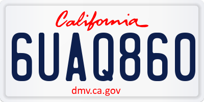 CA license plate 6UAQ860