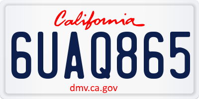 CA license plate 6UAQ865