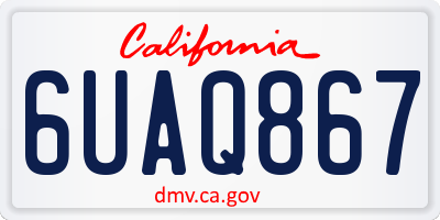CA license plate 6UAQ867