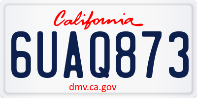CA license plate 6UAQ873