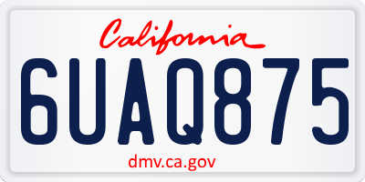 CA license plate 6UAQ875