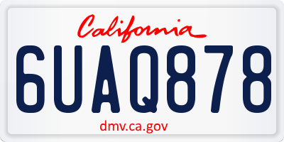CA license plate 6UAQ878