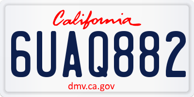 CA license plate 6UAQ882