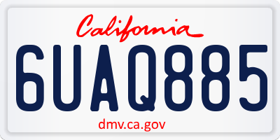 CA license plate 6UAQ885
