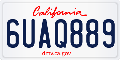 CA license plate 6UAQ889