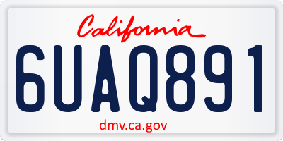 CA license plate 6UAQ891