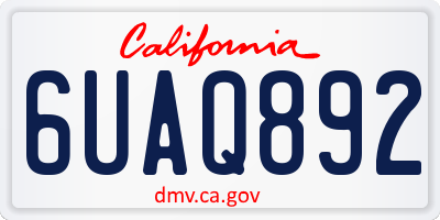 CA license plate 6UAQ892