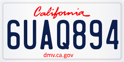 CA license plate 6UAQ894