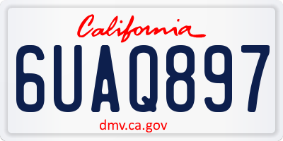 CA license plate 6UAQ897