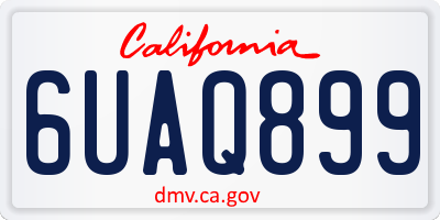 CA license plate 6UAQ899
