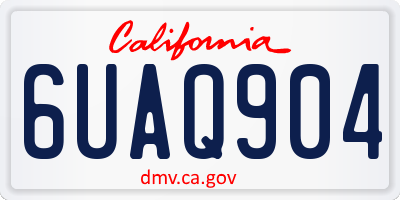 CA license plate 6UAQ904