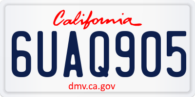 CA license plate 6UAQ905