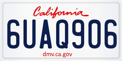 CA license plate 6UAQ906