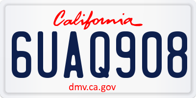 CA license plate 6UAQ908