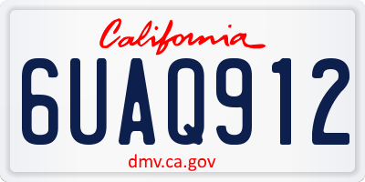 CA license plate 6UAQ912