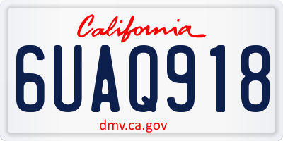 CA license plate 6UAQ918