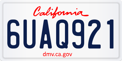 CA license plate 6UAQ921