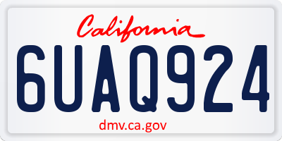 CA license plate 6UAQ924