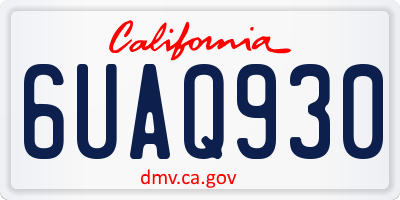 CA license plate 6UAQ930