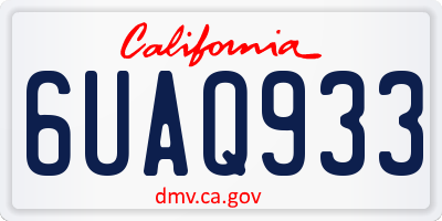 CA license plate 6UAQ933