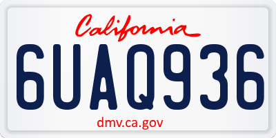 CA license plate 6UAQ936