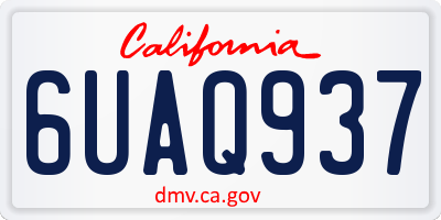 CA license plate 6UAQ937