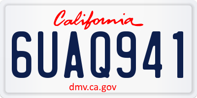 CA license plate 6UAQ941