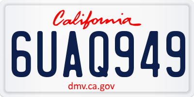 CA license plate 6UAQ949