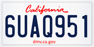 CA license plate 6UAQ951