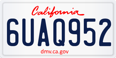 CA license plate 6UAQ952