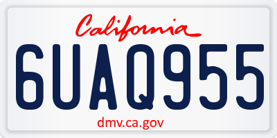 CA license plate 6UAQ955