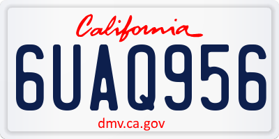 CA license plate 6UAQ956
