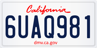 CA license plate 6UAQ981