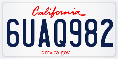 CA license plate 6UAQ982