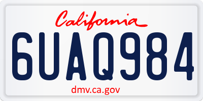 CA license plate 6UAQ984