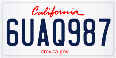 CA license plate 6UAQ987