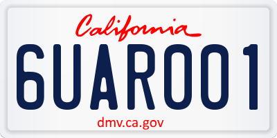 CA license plate 6UAR001