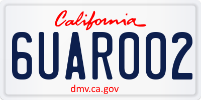 CA license plate 6UAR002