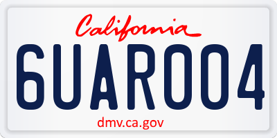 CA license plate 6UAR004